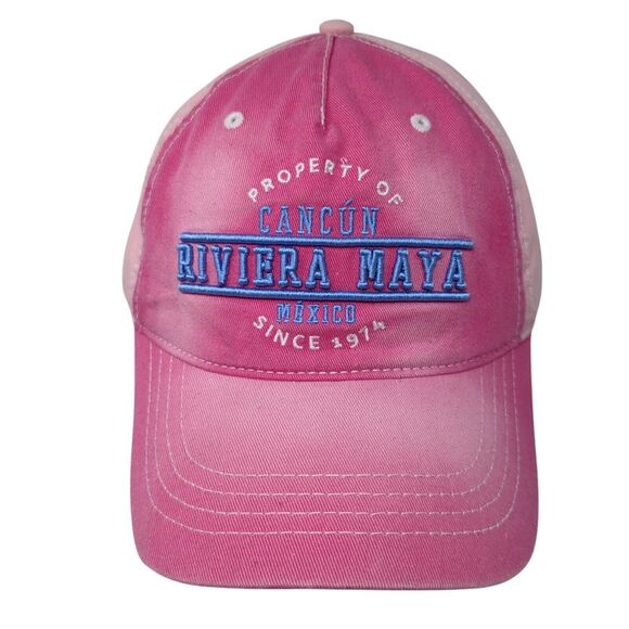 Property of Cancun Riviera Maya Mexico Since 1974 Slideback Hat Pink OS Pier27 - Picture 1 of 9